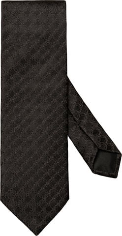 Black Geometric Woven Silk Tie