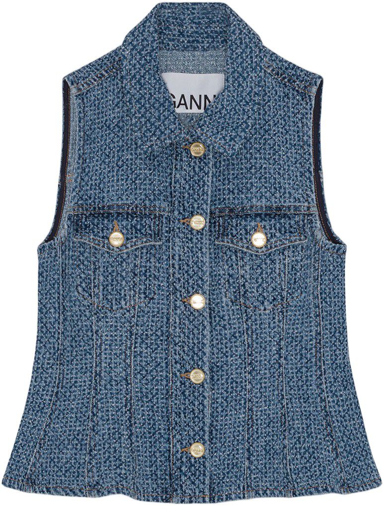 Fluffy Denim Fitted Top