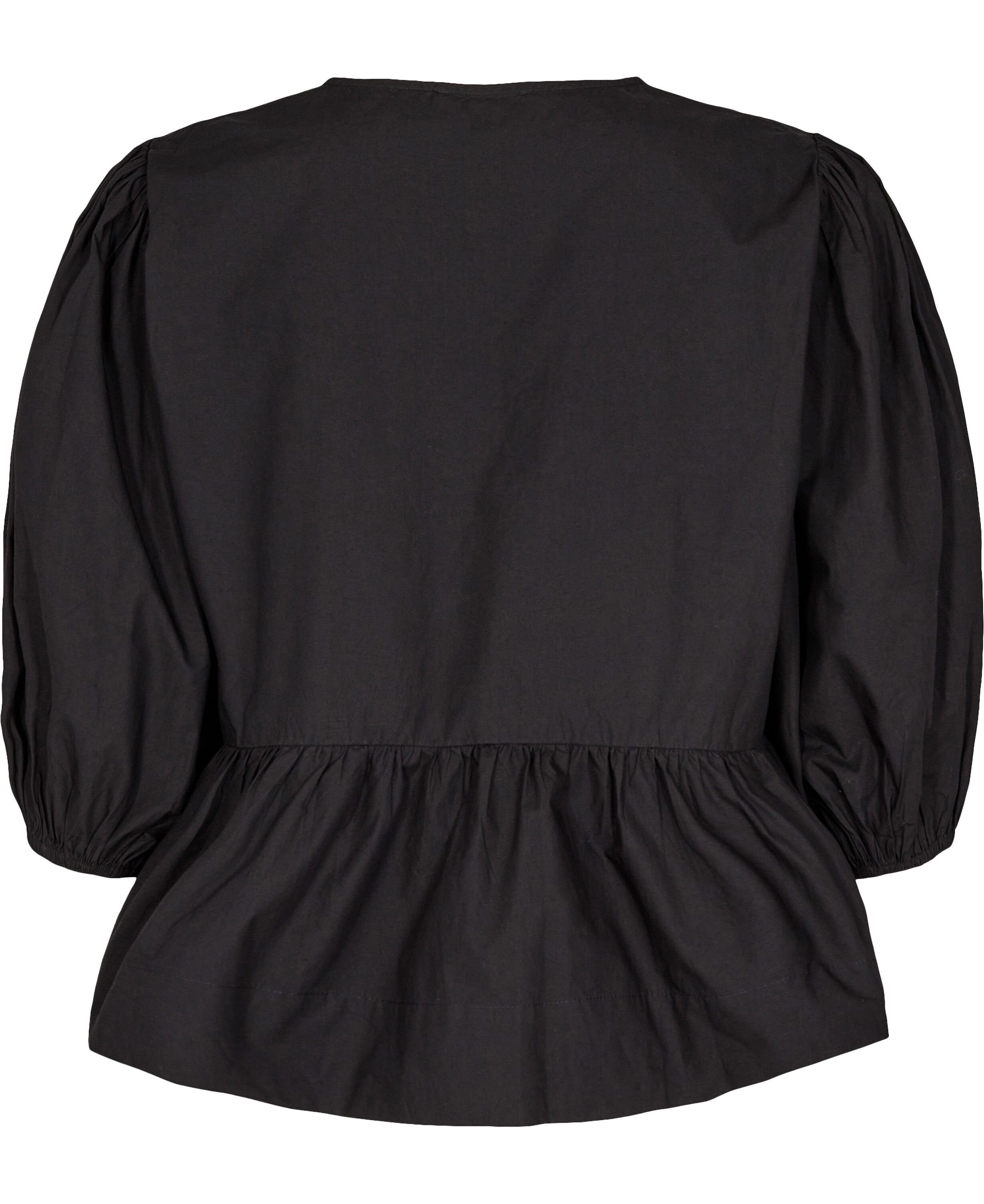 Printed Cotton Peplum Blouse