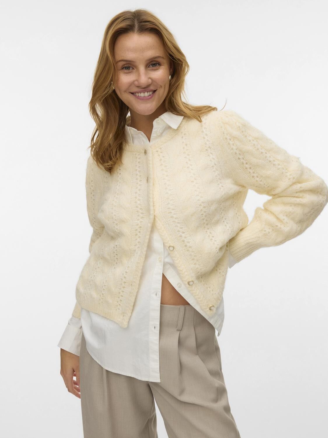 VMGABRIELLE LS O-NECK CARDIGAN BTQ