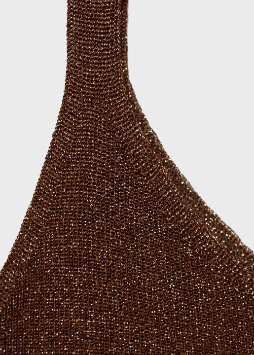 Lurex knitted V-neck top