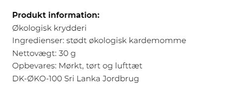 Kardemomme, st&oslash;dt, gr&oslash;n