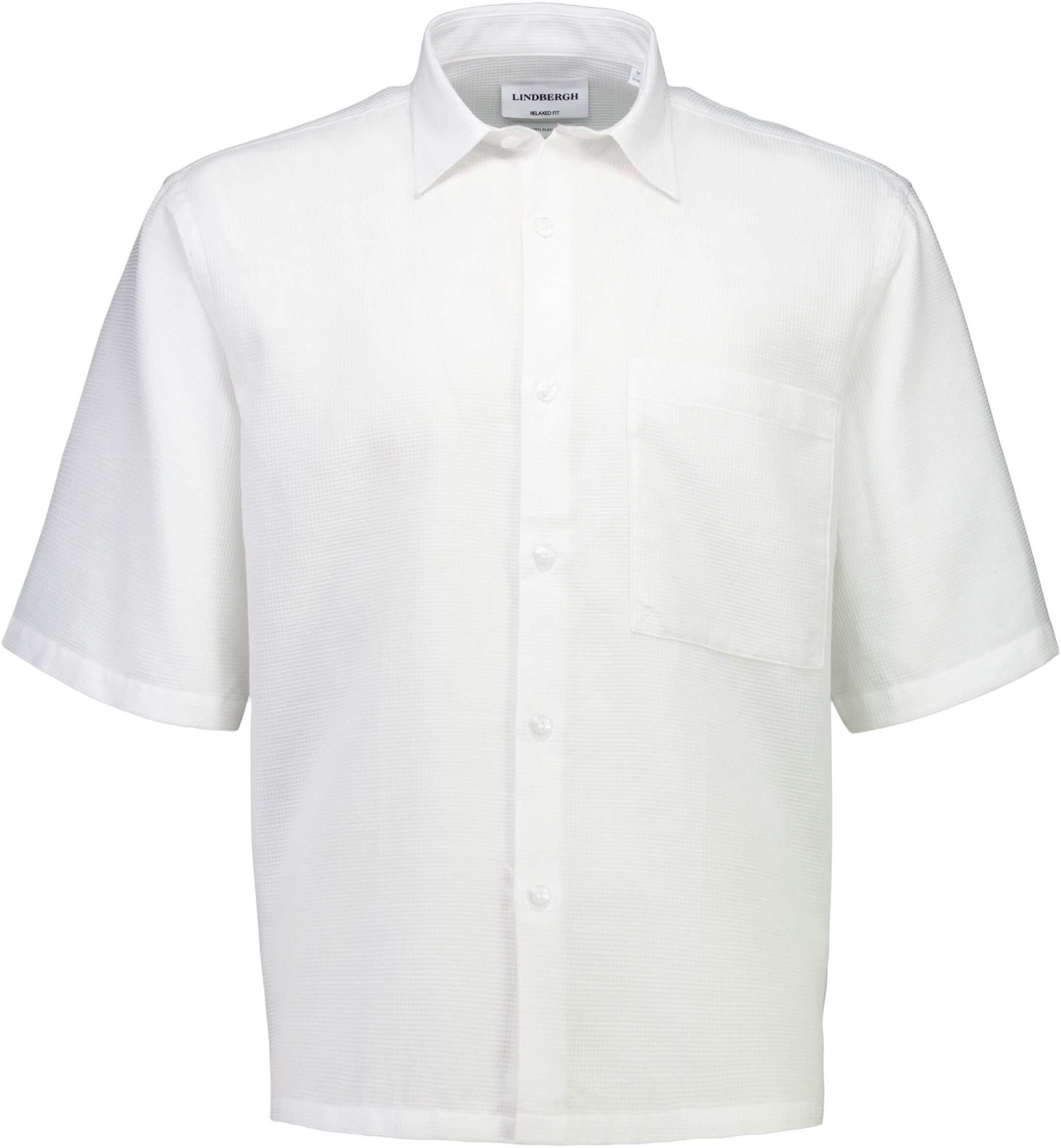 Solid dobby cotton shirt S/S