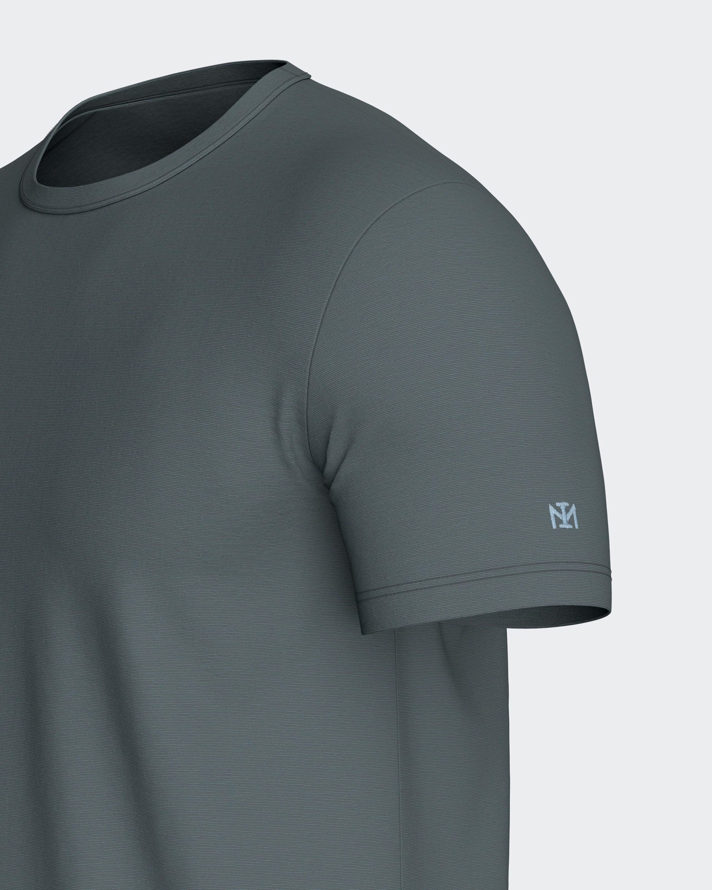 T-shirt med rund hals og korte &aelig;rmer