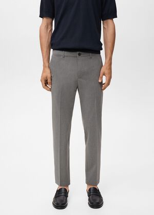 Stretch fabric slim-fit trousers