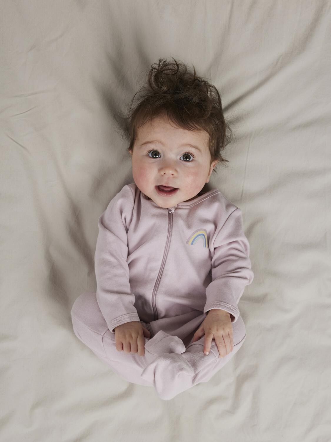 NBFNIGHTSUIT 2P ZIP FF JET RAINBOW