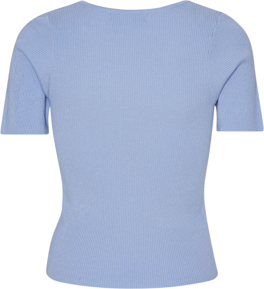 Rib knit short sleeve top