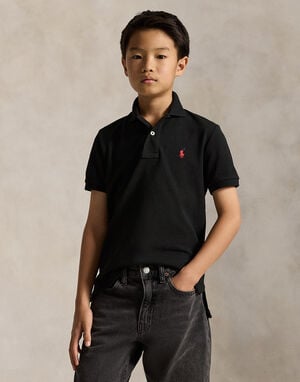 Slim Fit Cotton Mesh Polo Shirt Kids