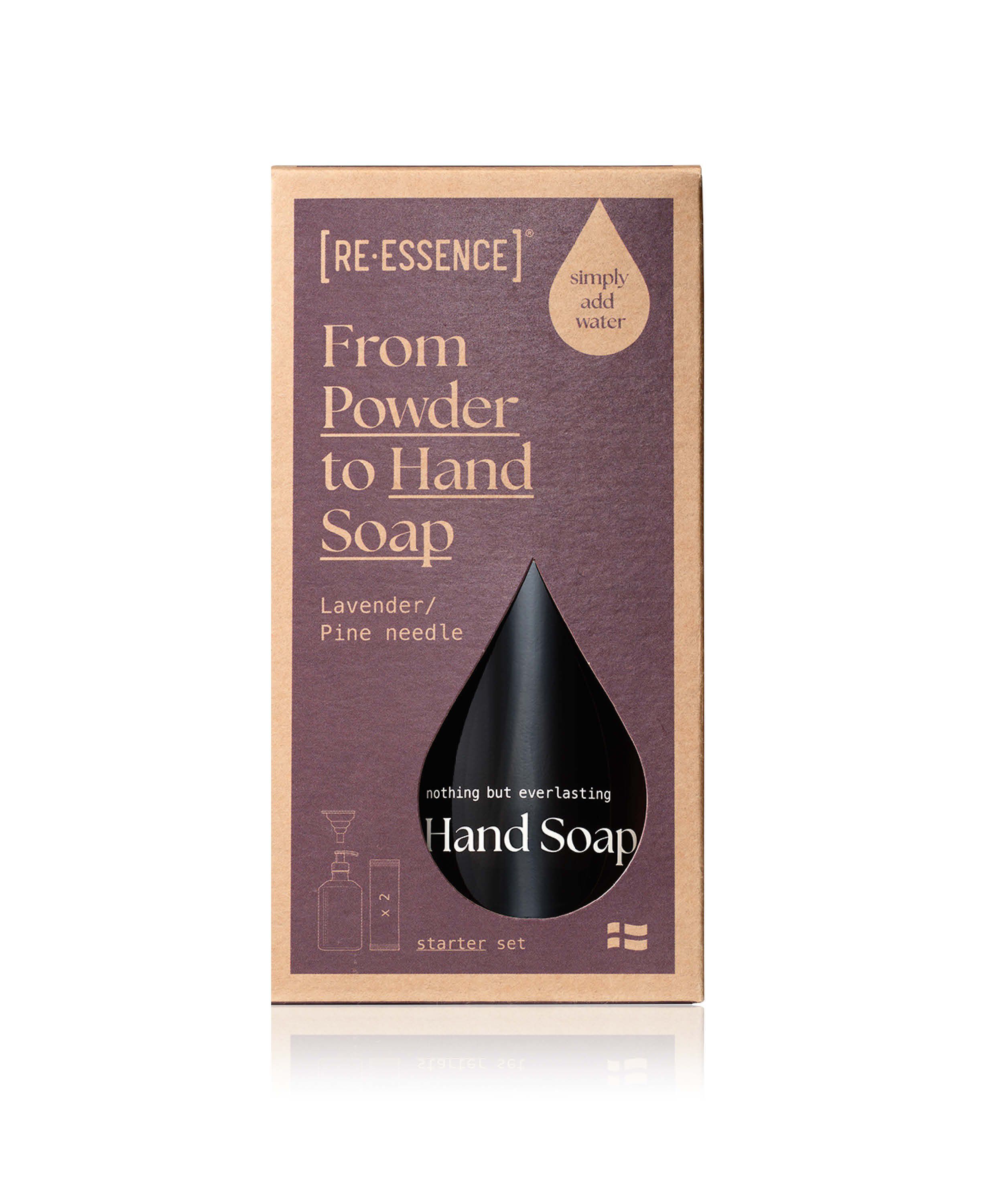 H&aring;nds&aelig;be - Glasdispenser + 2 Refills (Lavendel/Fyrren&aring;l)