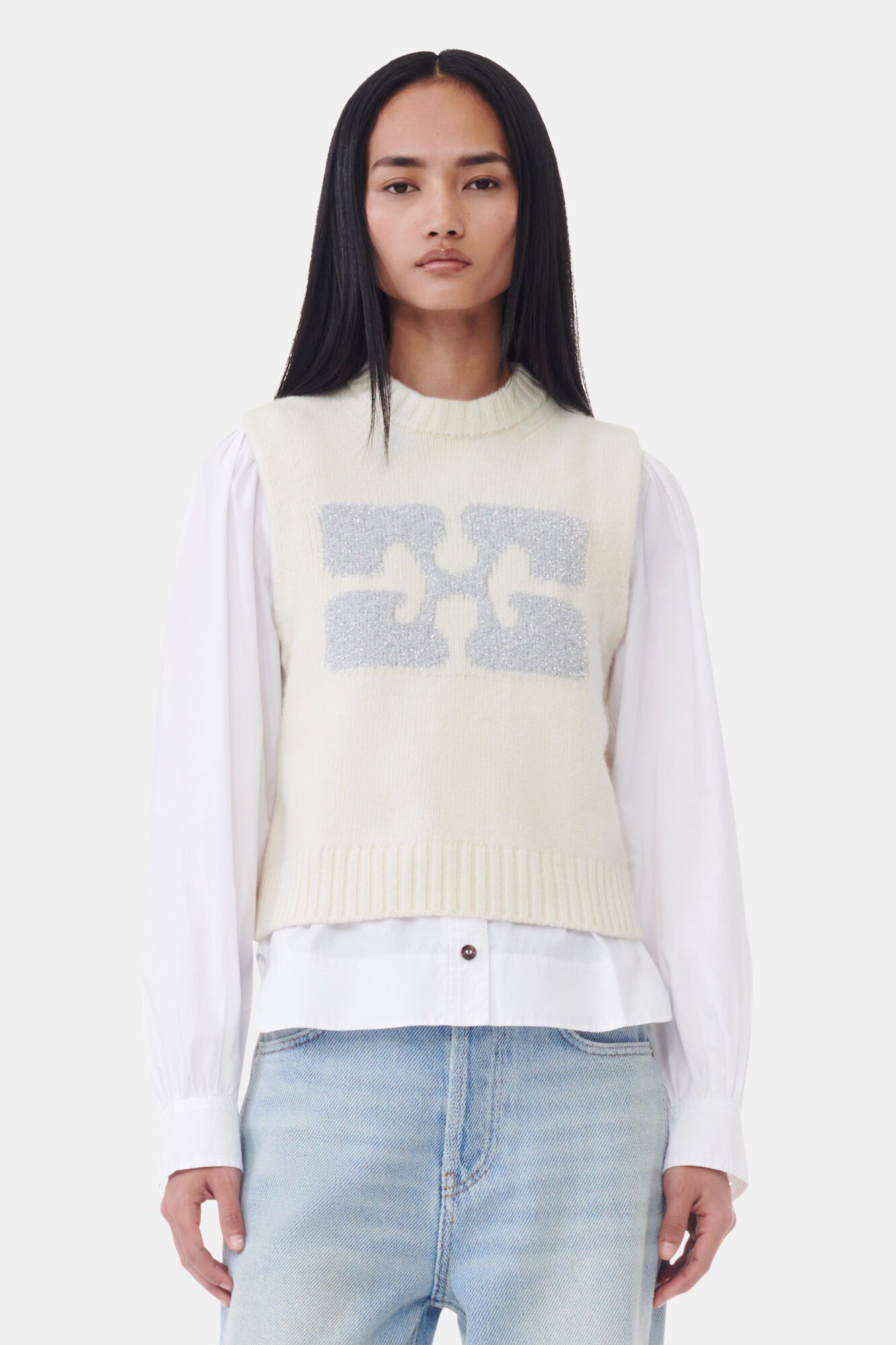 Graphic Wool Mix Vest