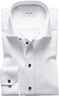 White Twill Shirt Dark Blue Details - Slim Fit