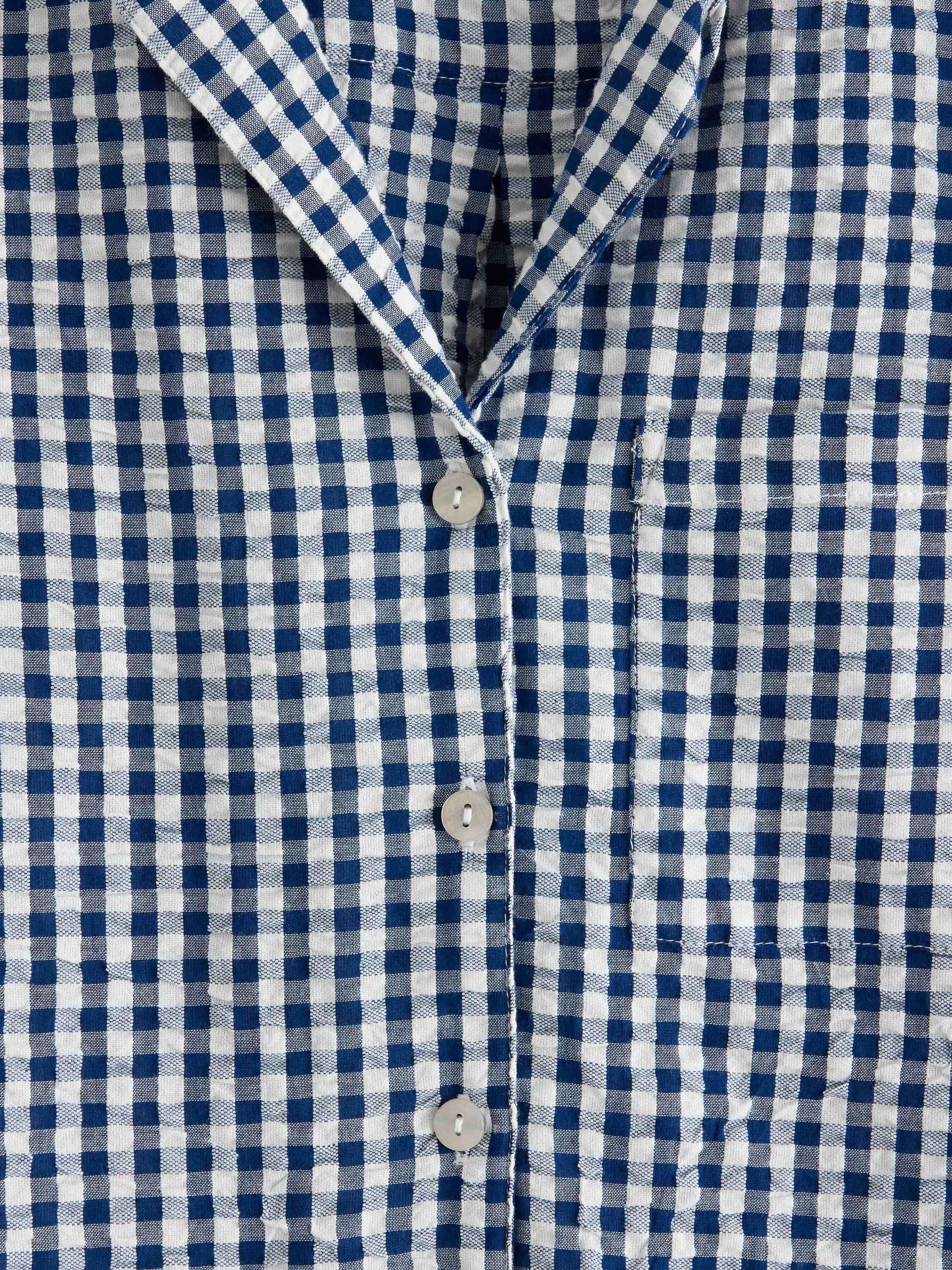 Pyjama shirt in seersucker with lon