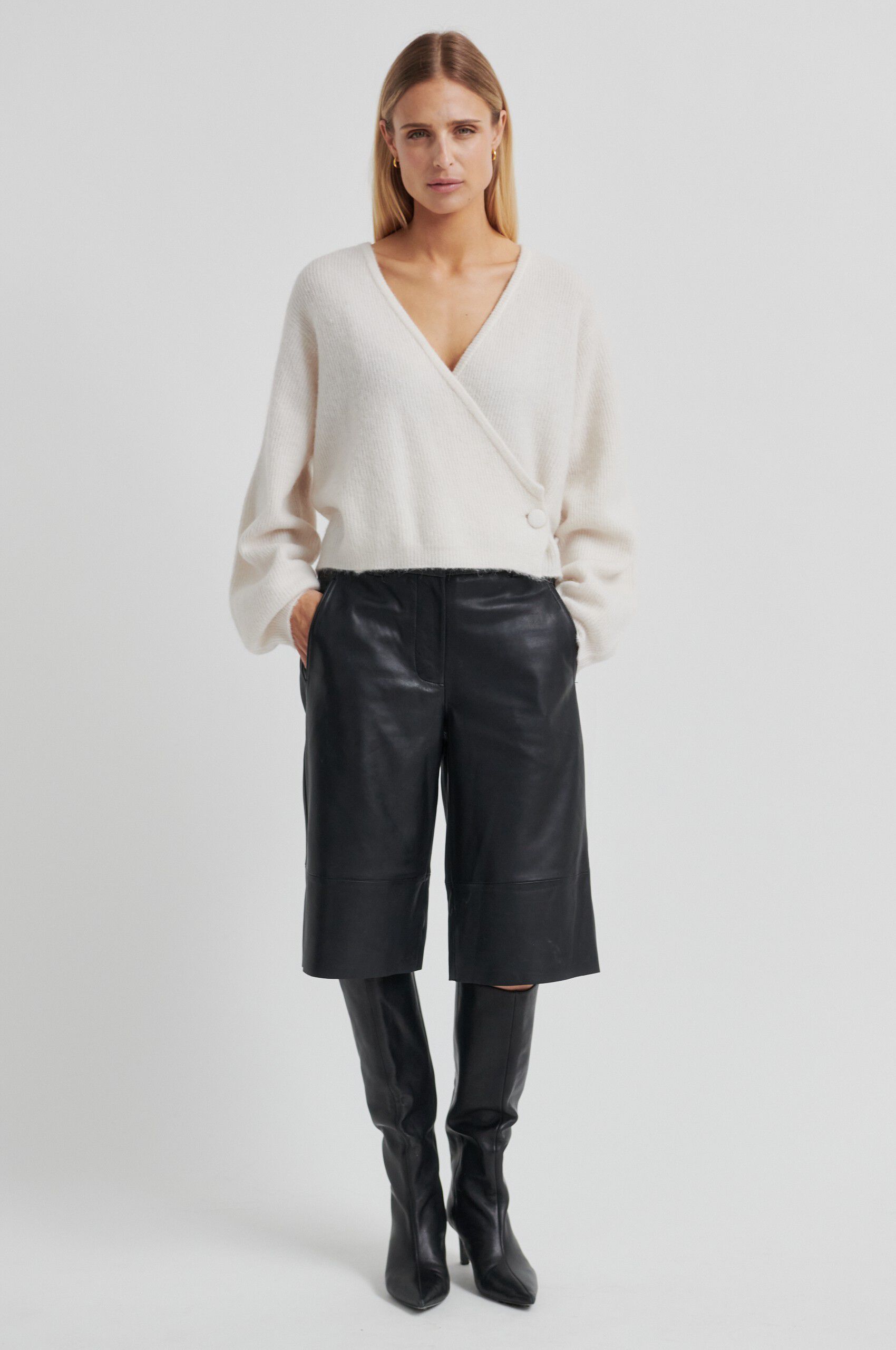 Letho Leather Long Shorts