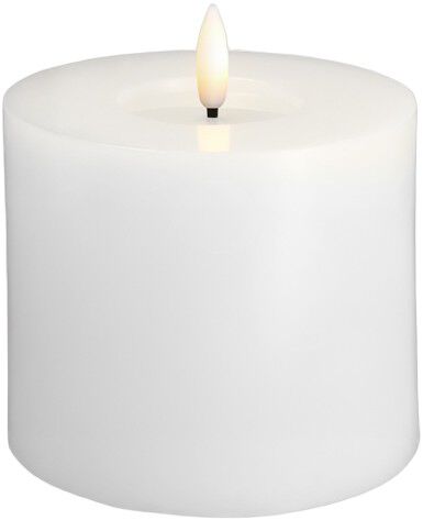Moods & More - LED Pillar Candles, Silk, Melted, Classic whi