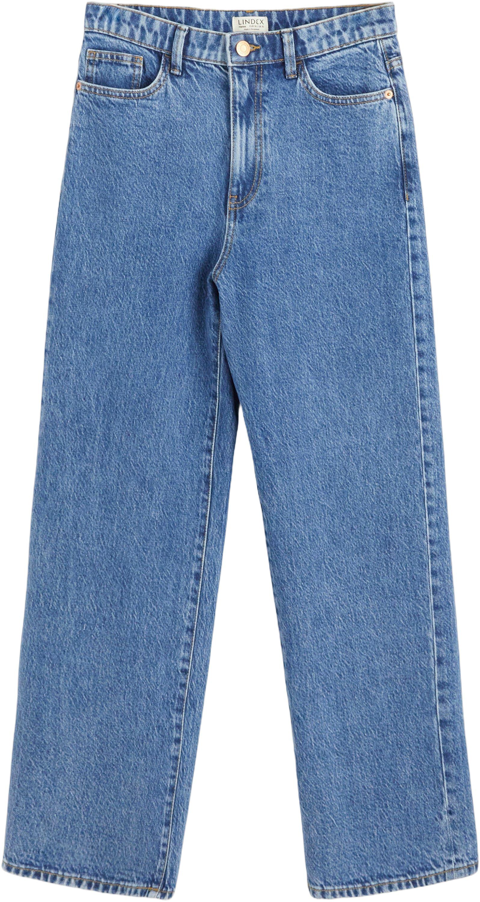 High waist jeans in cotton denim wi