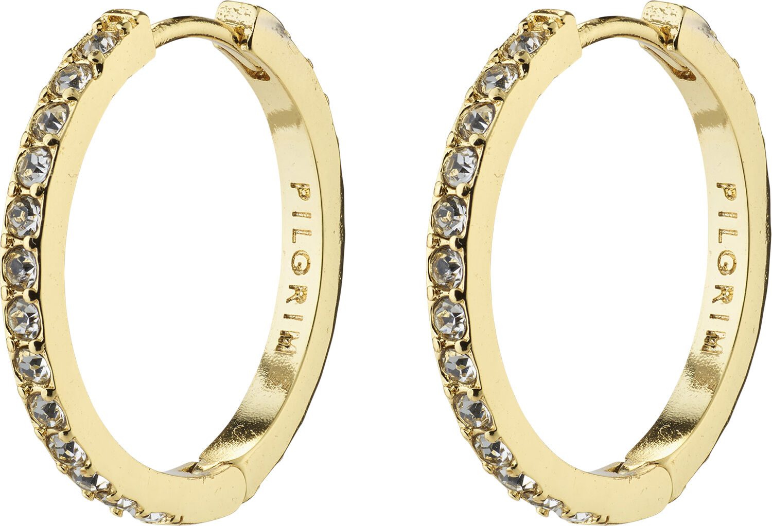 EBNA medium crystal hoops gold-plated