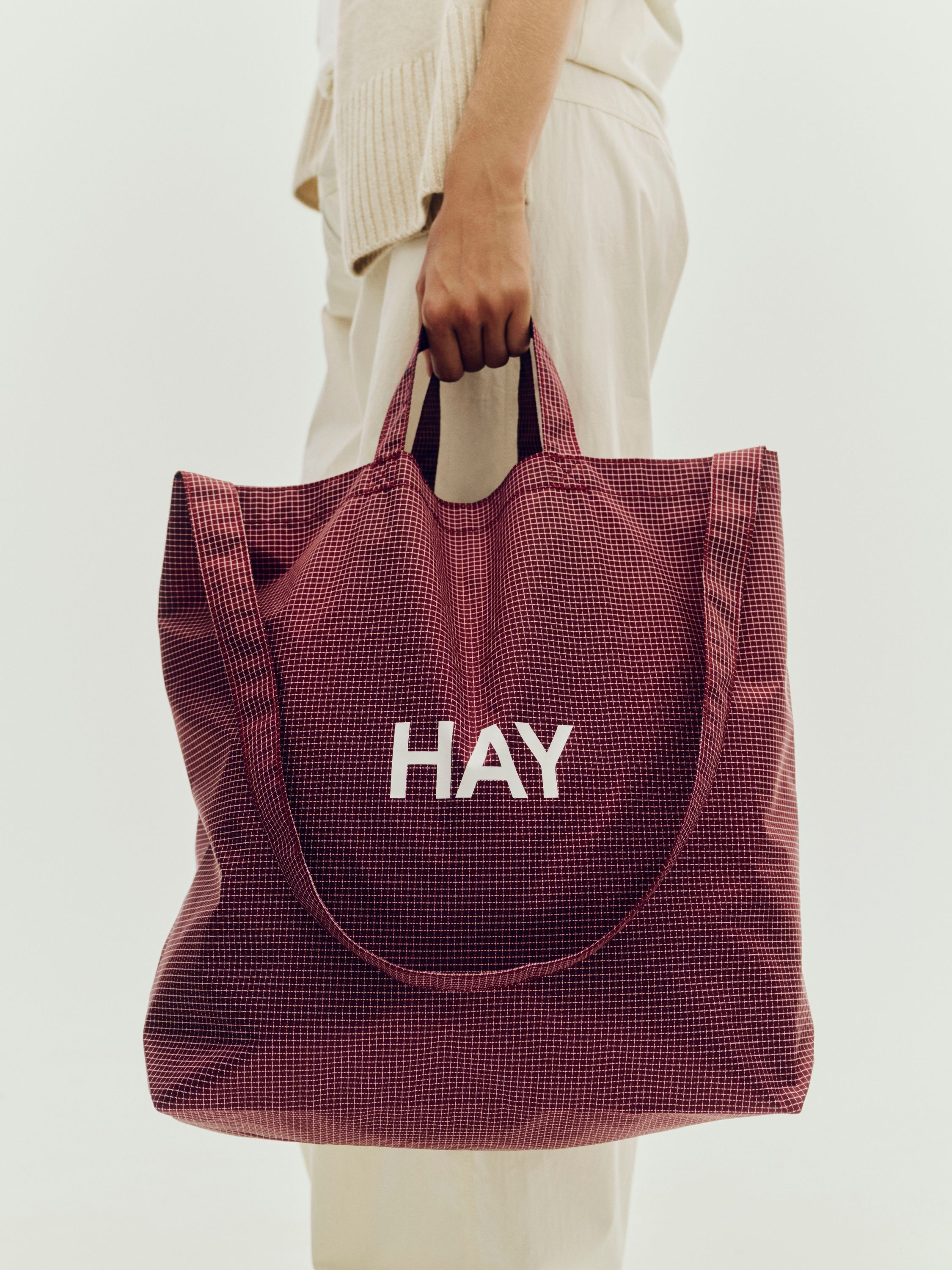 Grid Crossover Bag-Medium-Burgundy