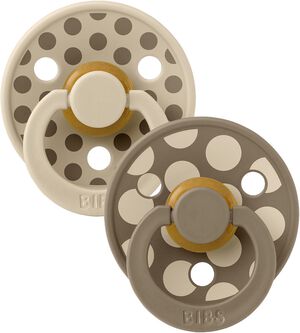 BIBS Pacifier Studio Colour 2 PACK Polka Mix Latex Size 3 Va