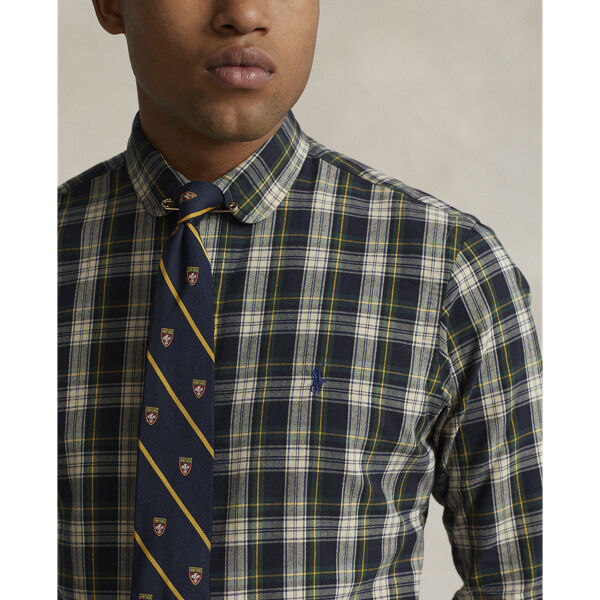 Custom Fit Plaid Oxford Shirt