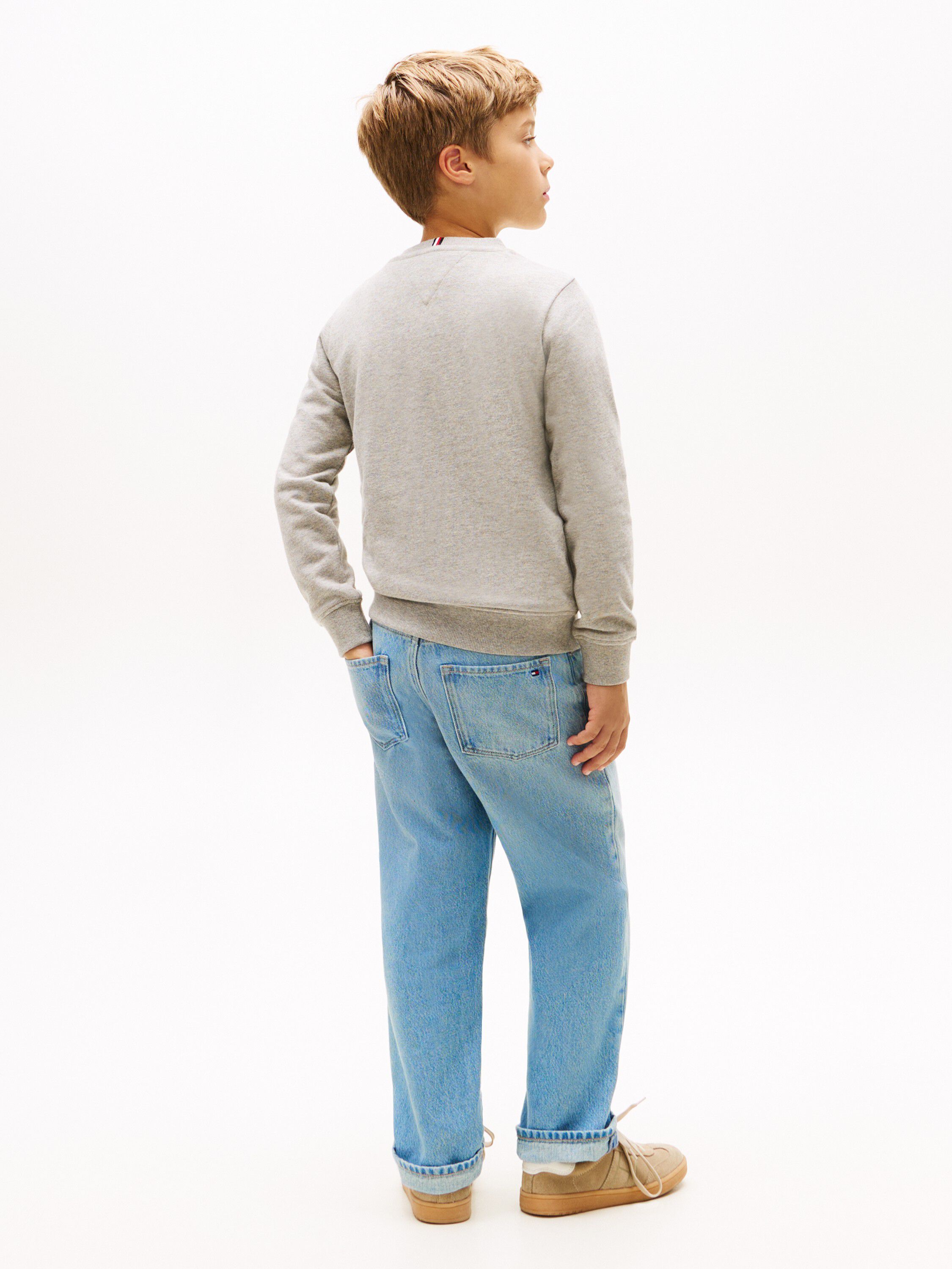 Faded Logo Print Crew Neck Sweatshirt