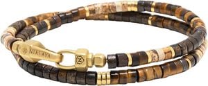 Brown Tiger Eye Heishi Wrap Bracelet