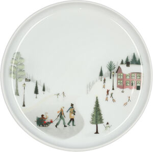 Tallerken flad lige kant Vinter 15,5cm Hvid Ovnfast porcelæn
