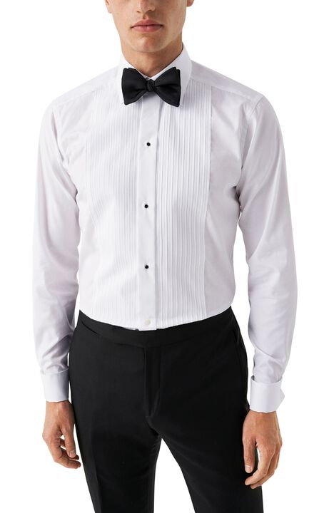 Plissé black tie shirt - Slim Fit