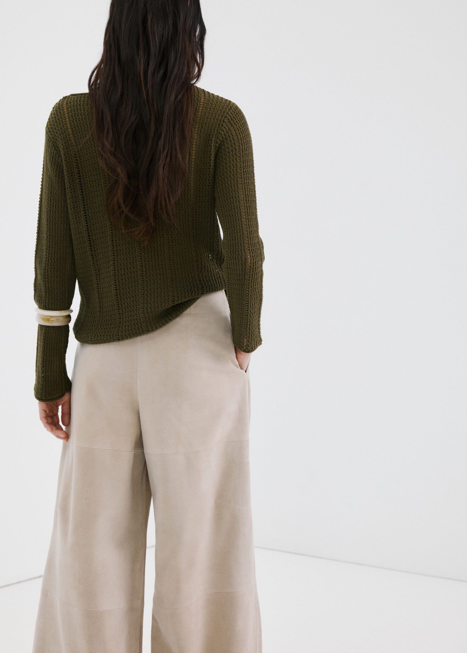 Knitted ribbed sweater