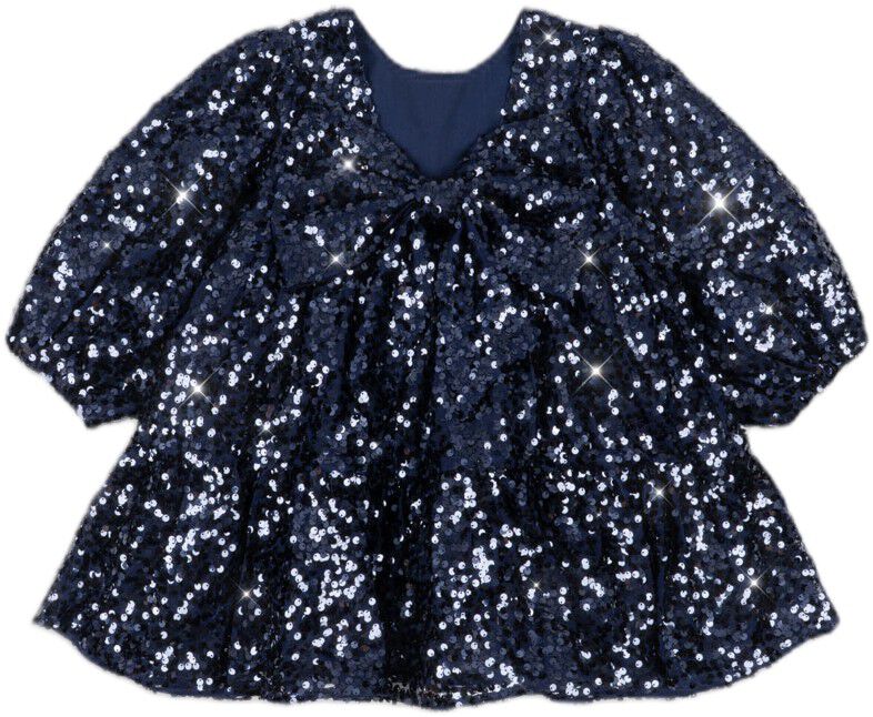 LILA SEQUINS BOW DRESS