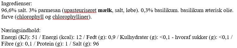 Salt m. Parmesan Ost & Basilikum, 320 g