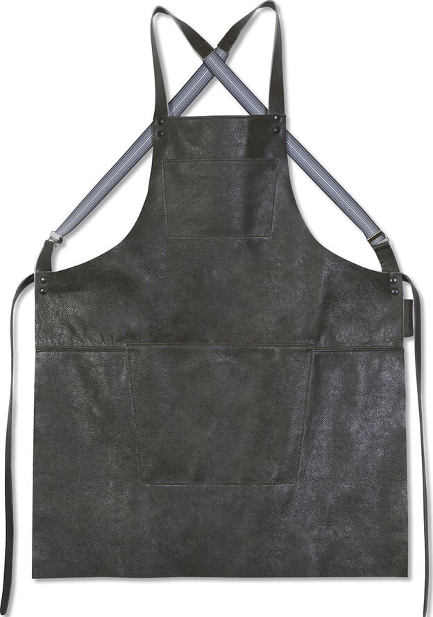 Læderforklæde Suspender Serie Apron Vintage Grey