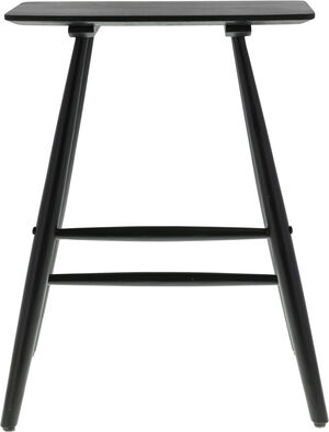 Høj skammel Bast 46,5x28x64 cm Sort Massiv eg