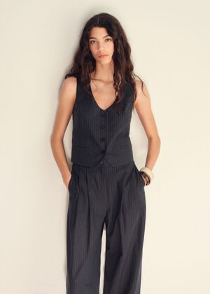 Linen-blend suit waistcoat