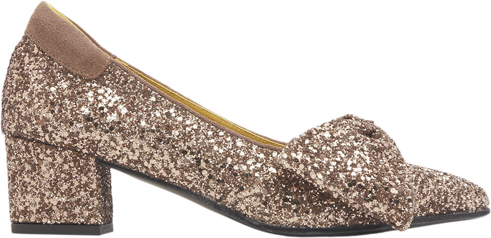 Sl&oslash;jfepump i funklende glitter