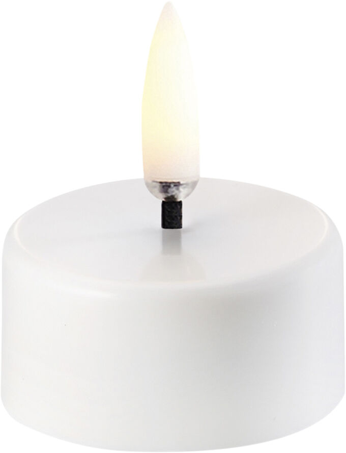 LED tealight 400~ battery incl. , White plain, 3,9x2,1 cm