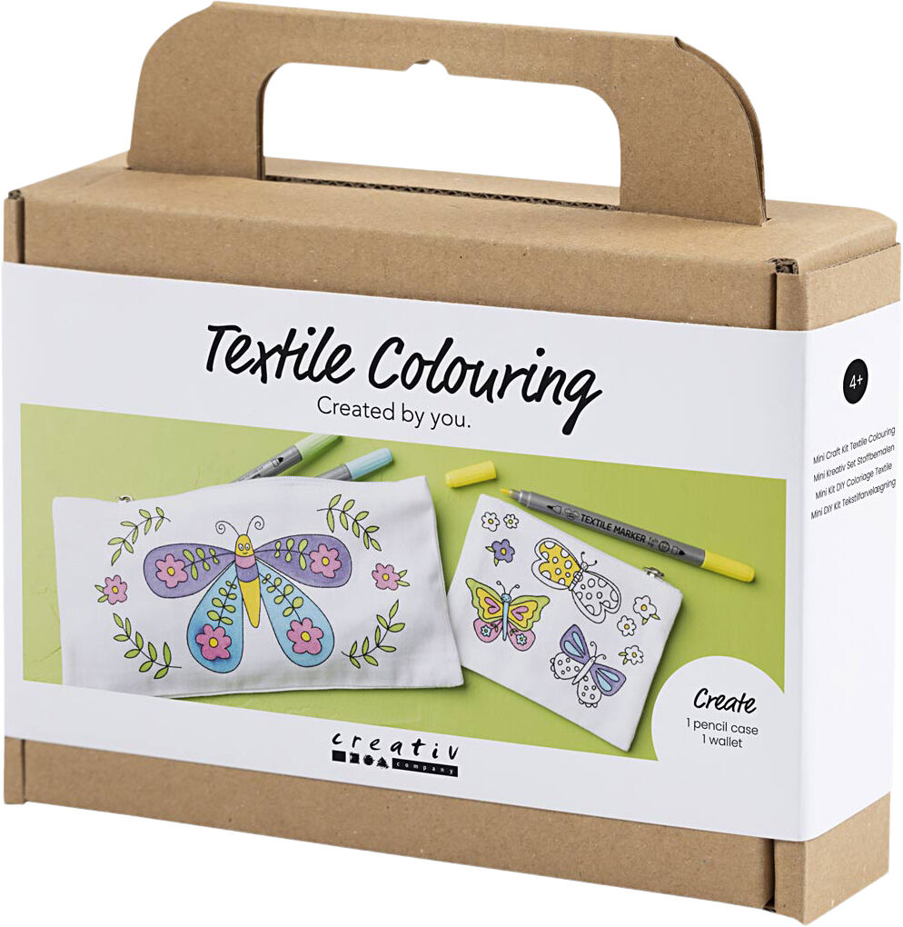 Mini DIY Kit Tekstilfarvel&aelig;gning, Sommerfugl