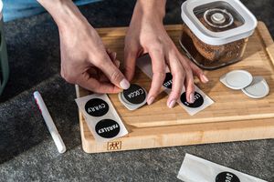 Fresh & Save CUBE CUBE S&aelig;t Etiketholdere, 3-dele, Gr&aring;