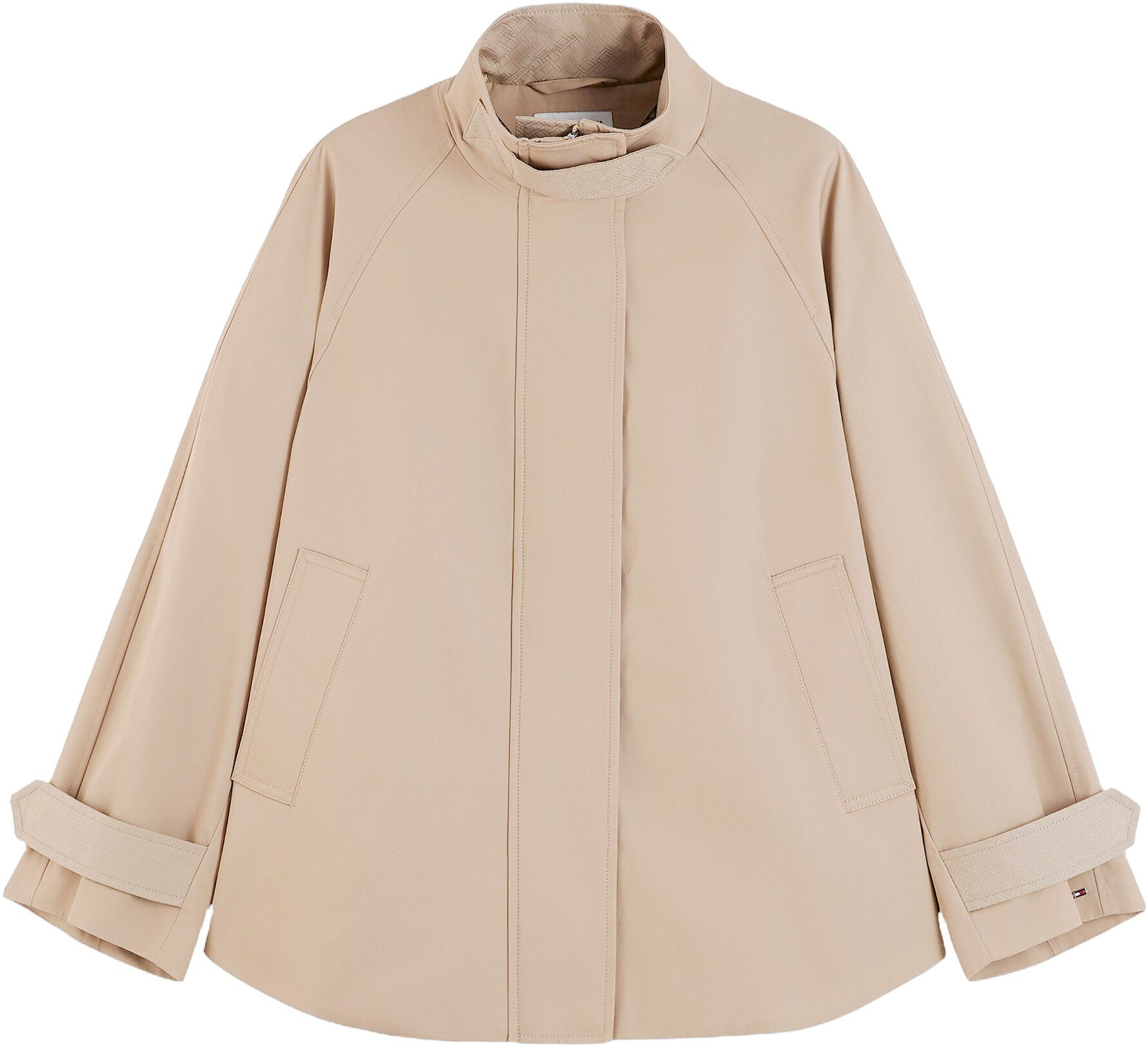 Flag Jacquard Twill Relaxed Cape Coat