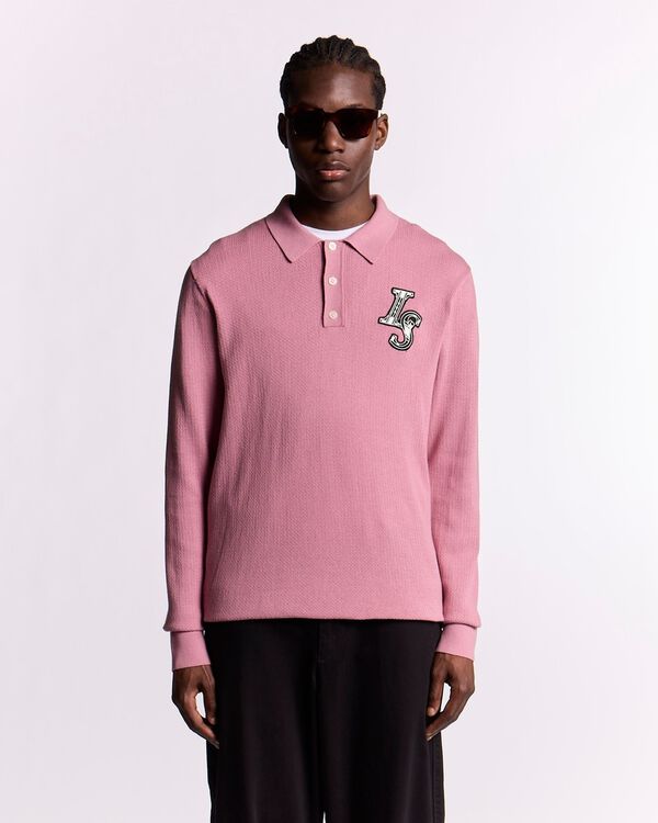 Deco Patch Long Sleeve Knitted Polo