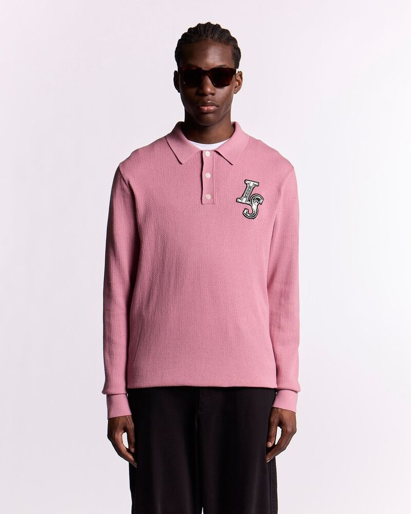Deco Patch Long Sleeve Knitted Polo