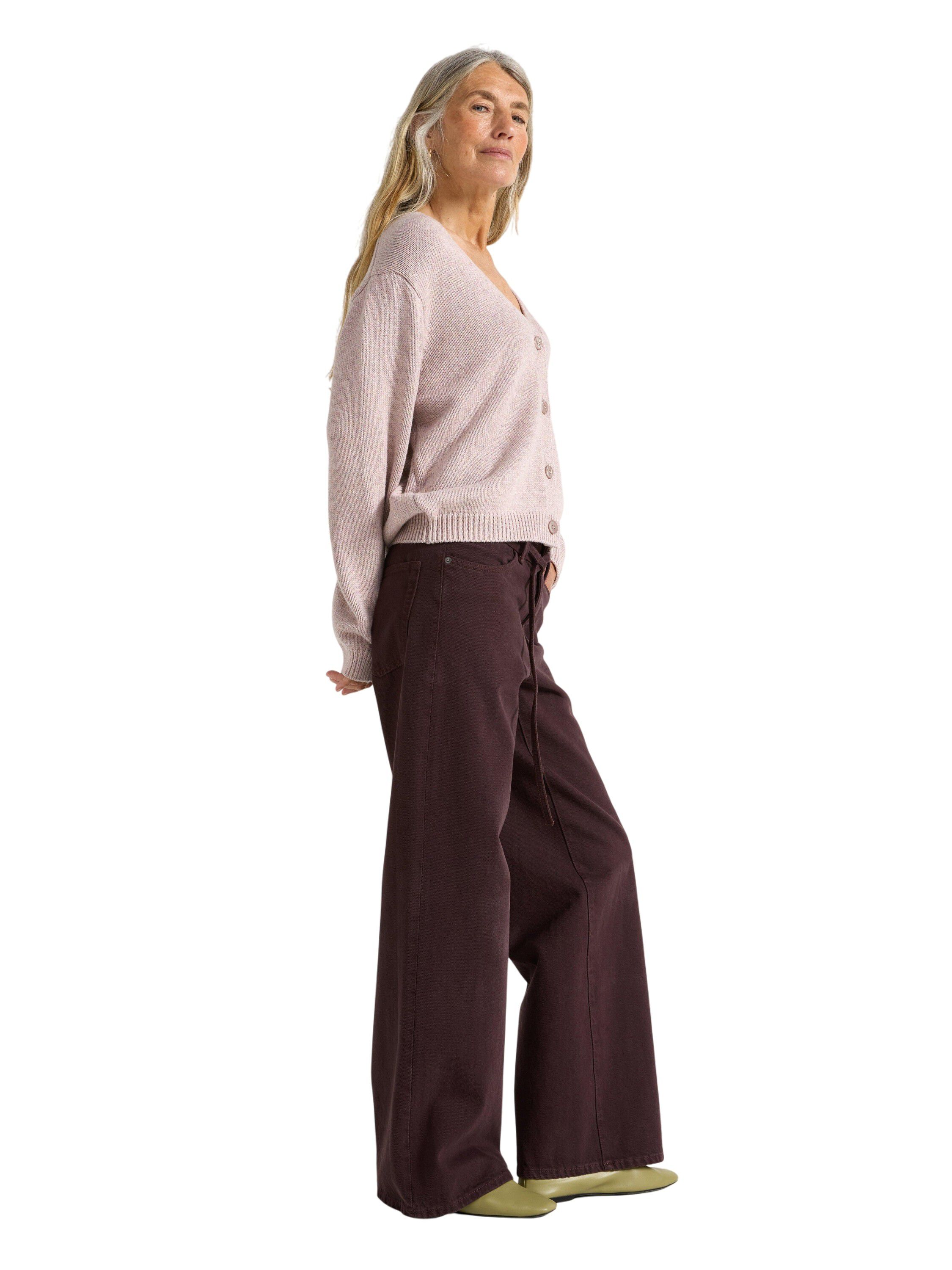 Trousers in twill with wide fit, re