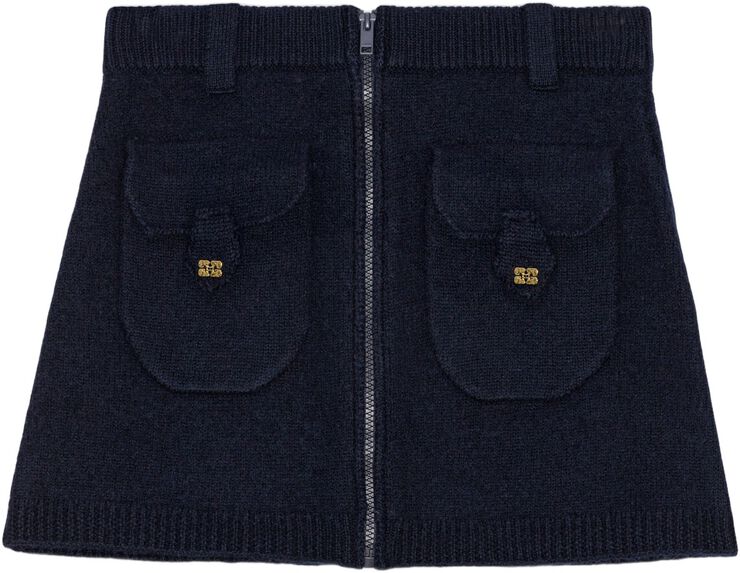 Boiled Wool Mini Skirt