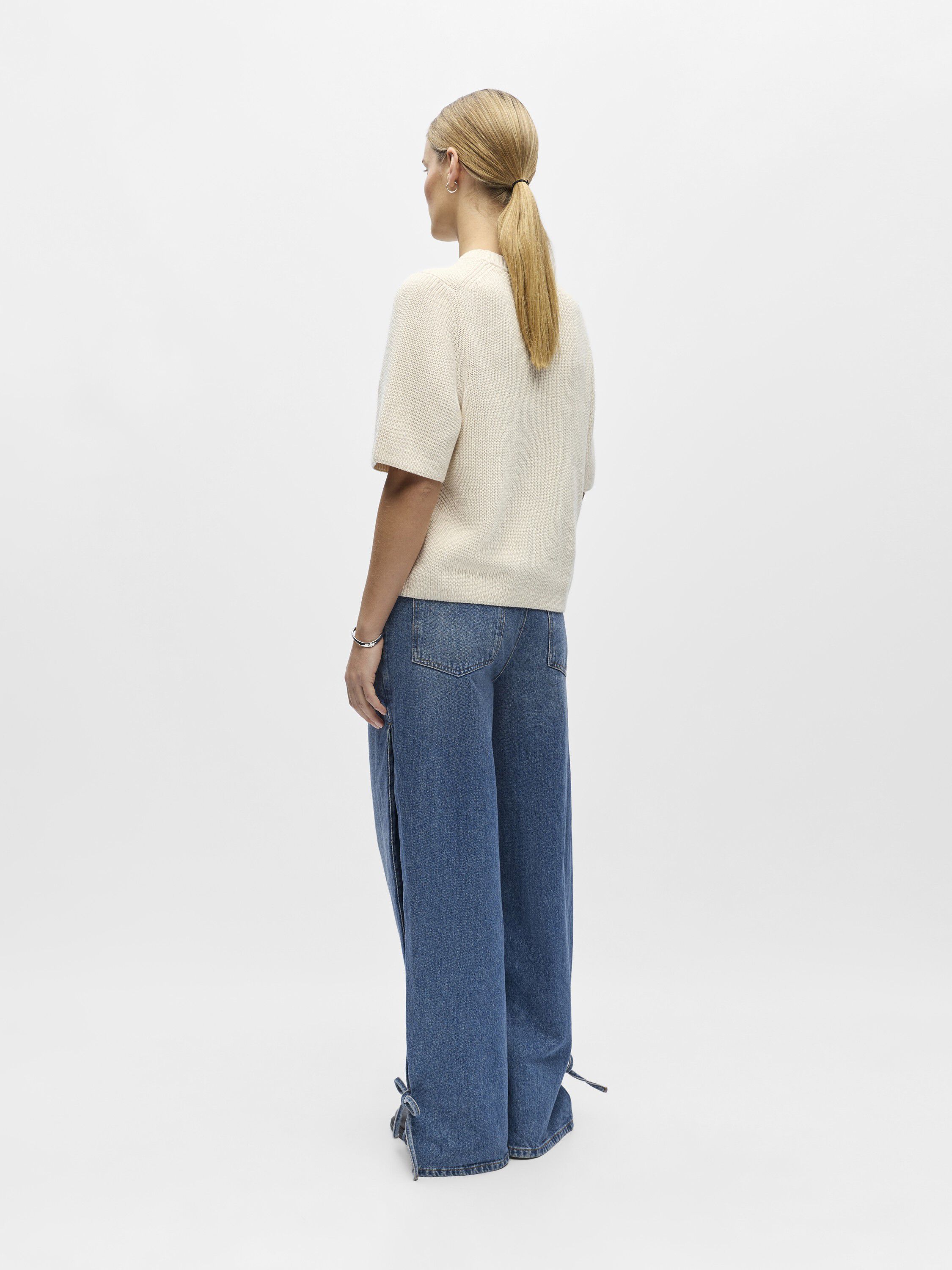 OBJFLO S/S RE KNIT PULLOVER NOOS