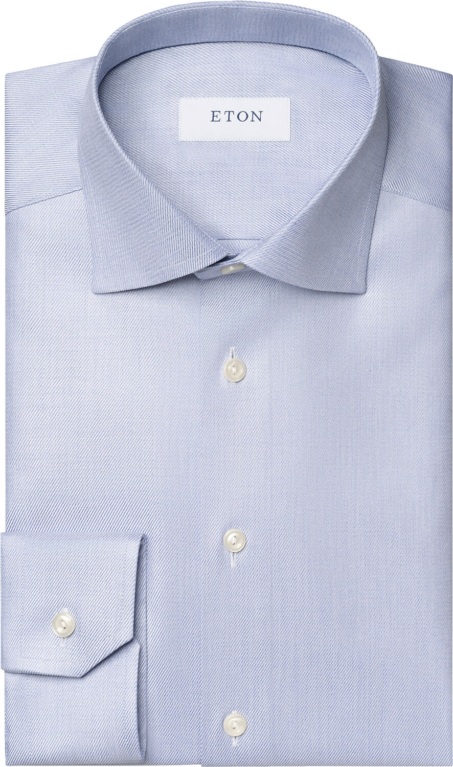 Slim Fit Dark Blue M&eacute;lange Solid Cotton Tencel Lyocell Shirt