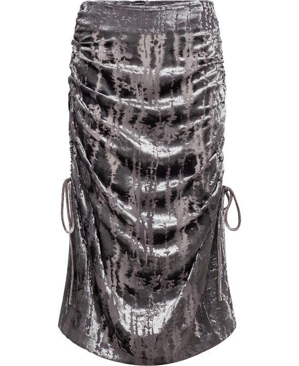 Drawstring Skirt Silver Devoré-36