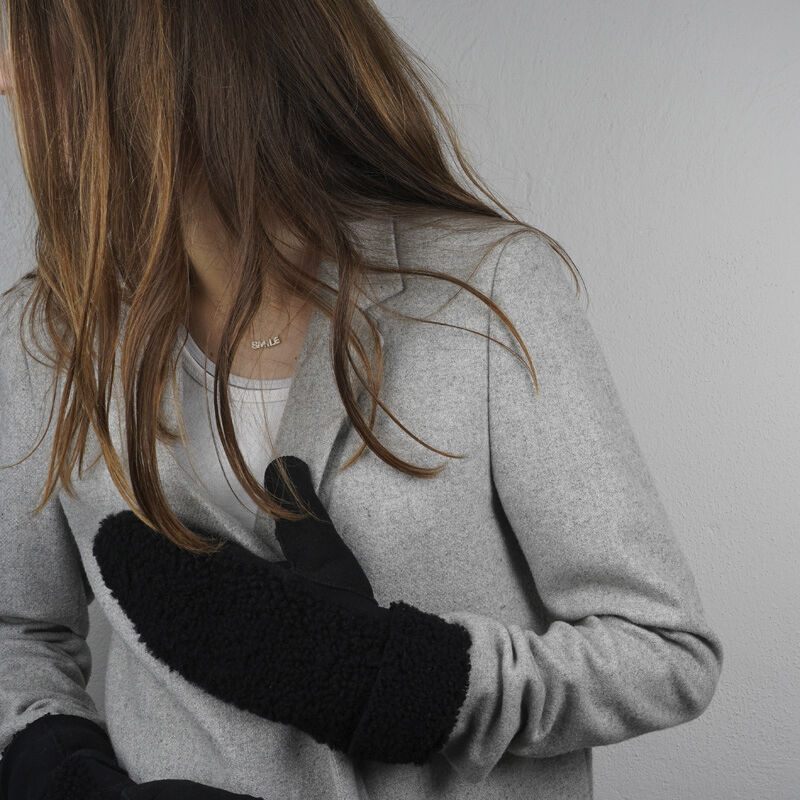 COLON - MITTENS - PALM OF SUEDE AND UPPER OF CURLY SHEARLING