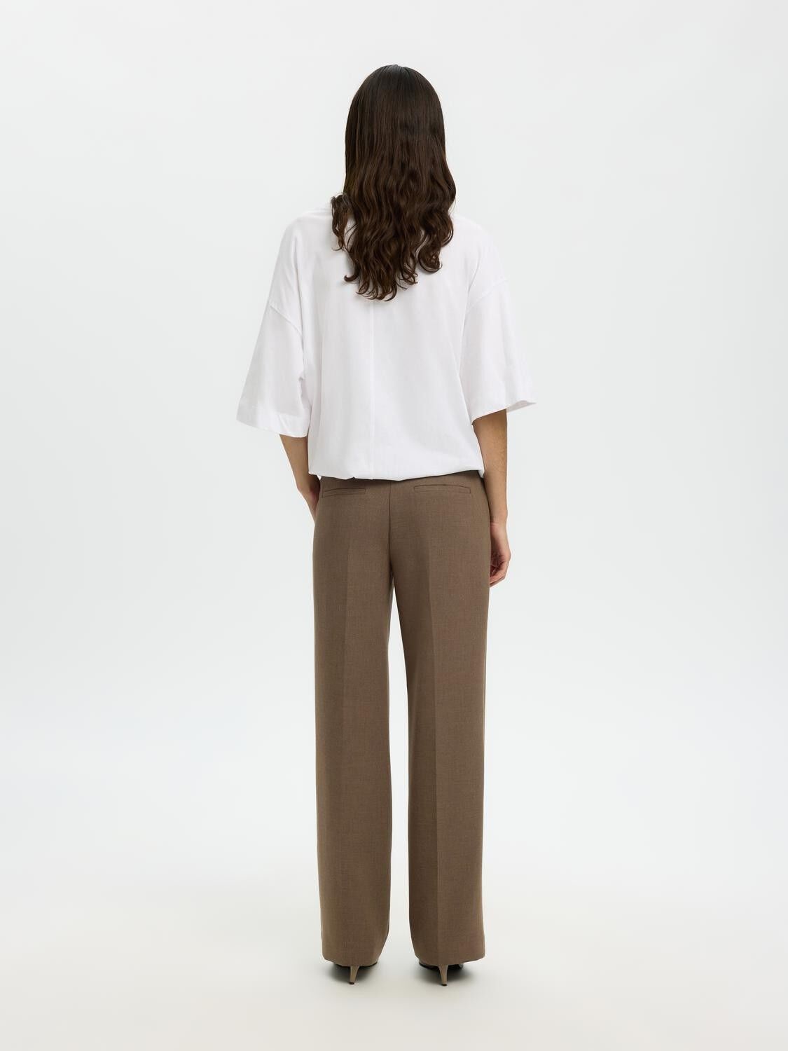 SLFRITA MW WIDE PANT MEL NOOS