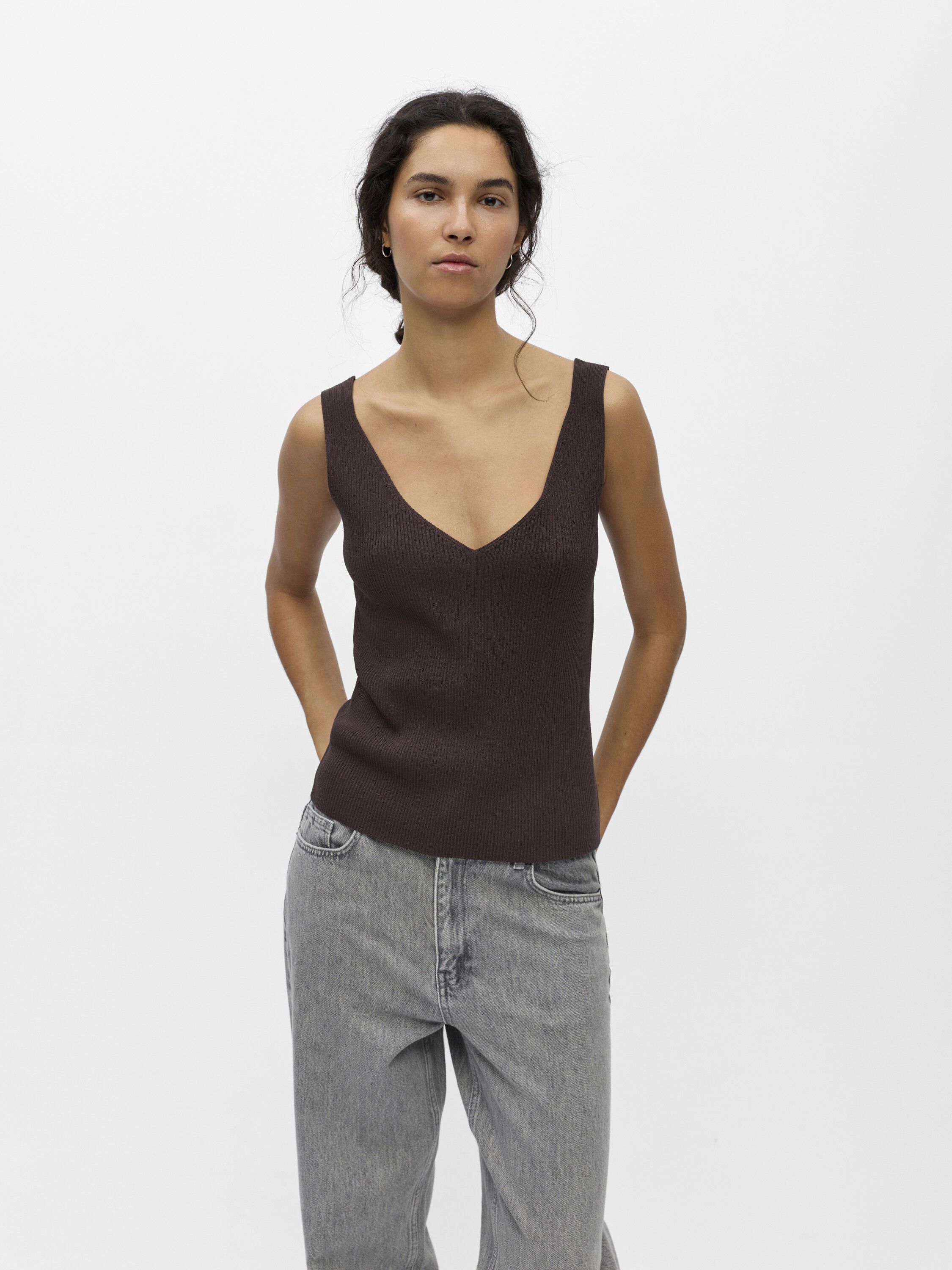 OBJKUNI THESS S/L SINGLET KNIT TOP