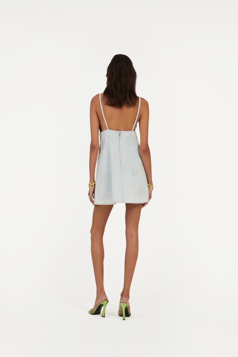 DENIM STUD MINI DRESS