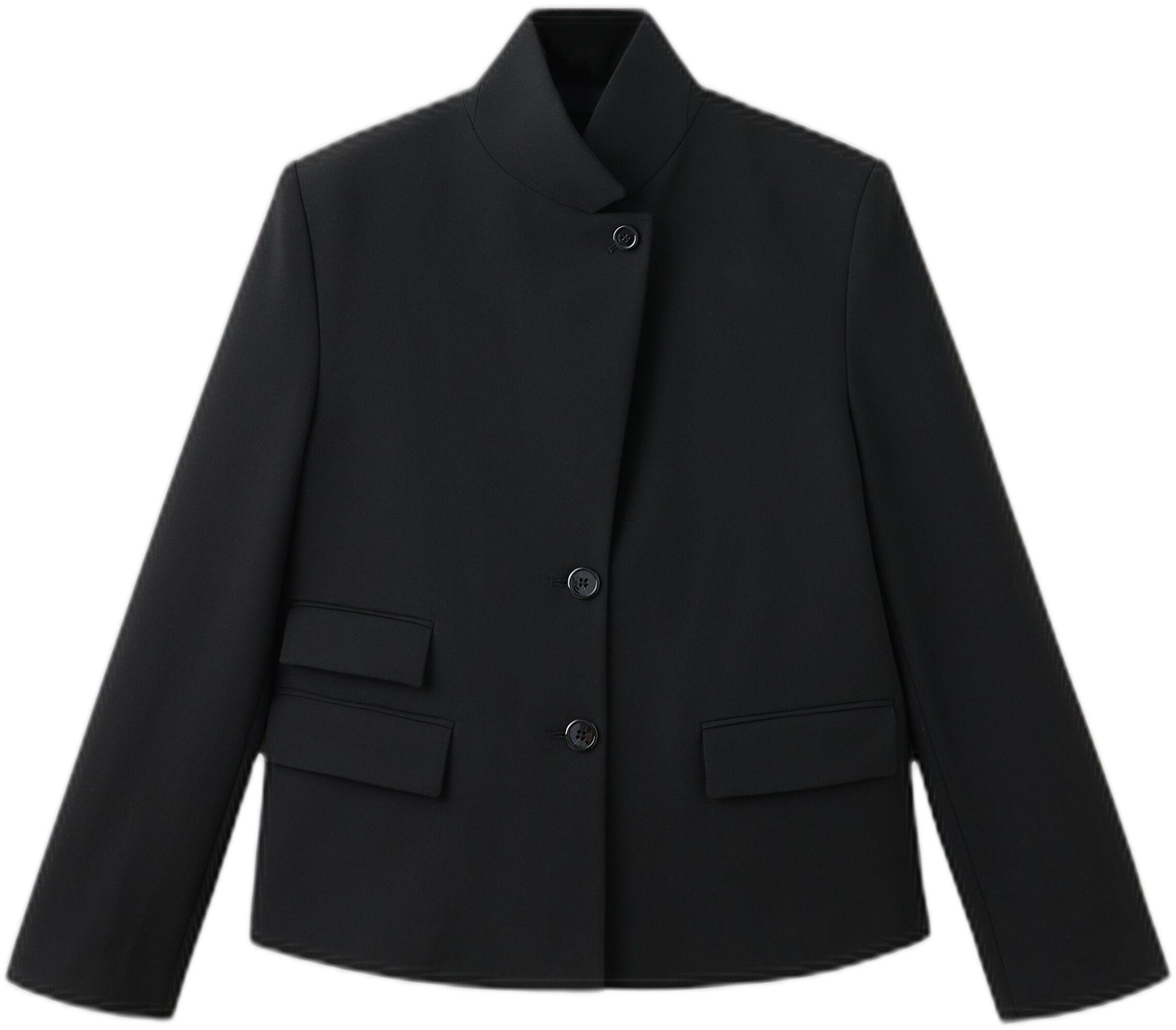 Straight-cut blazer with a high nec
